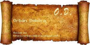 Orbán Debóra névjegykártya